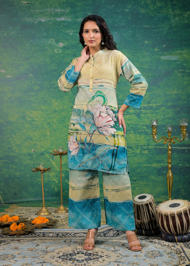 Shanti Lime Printed Co-ord Set