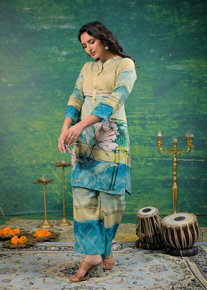 Shanti Lime Printed Co-ord Set