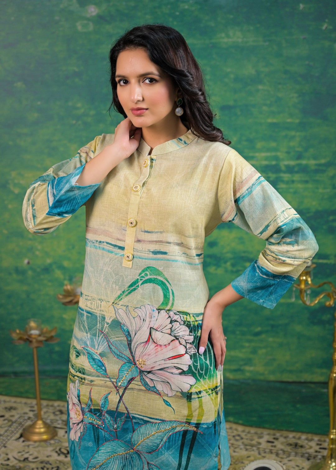 Shanti Lime Printed Co-ord Set