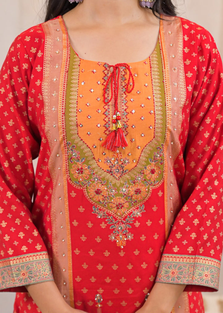 Shanti Crimson Work Suit Set
