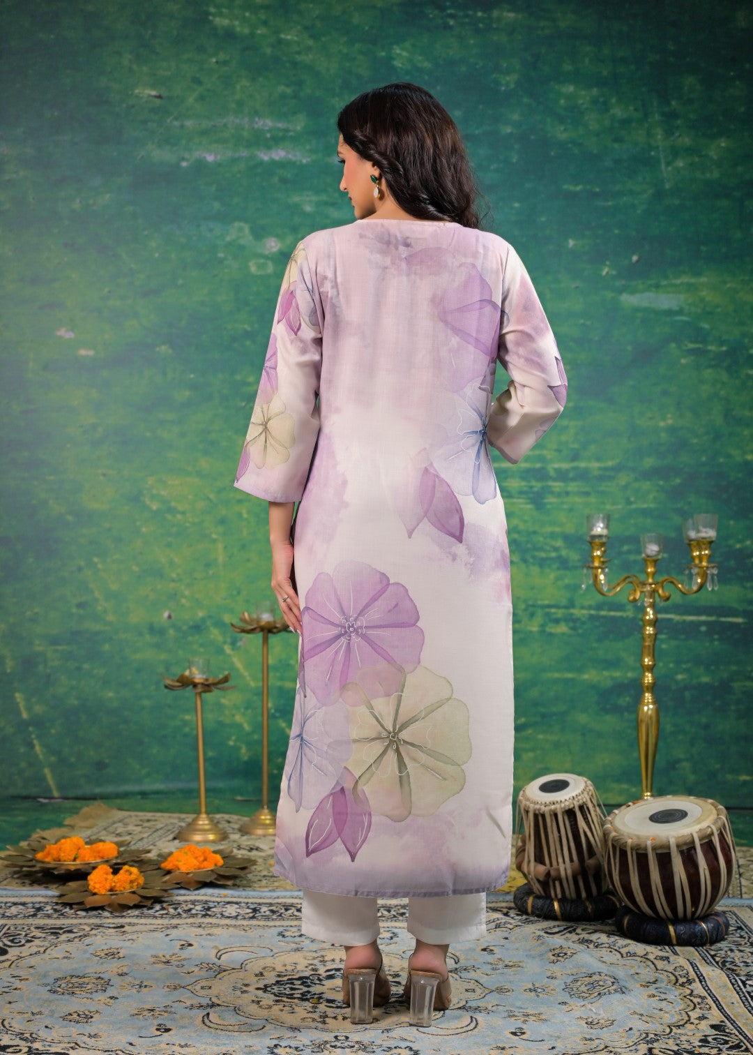 Yami Lavender Printed Kurti