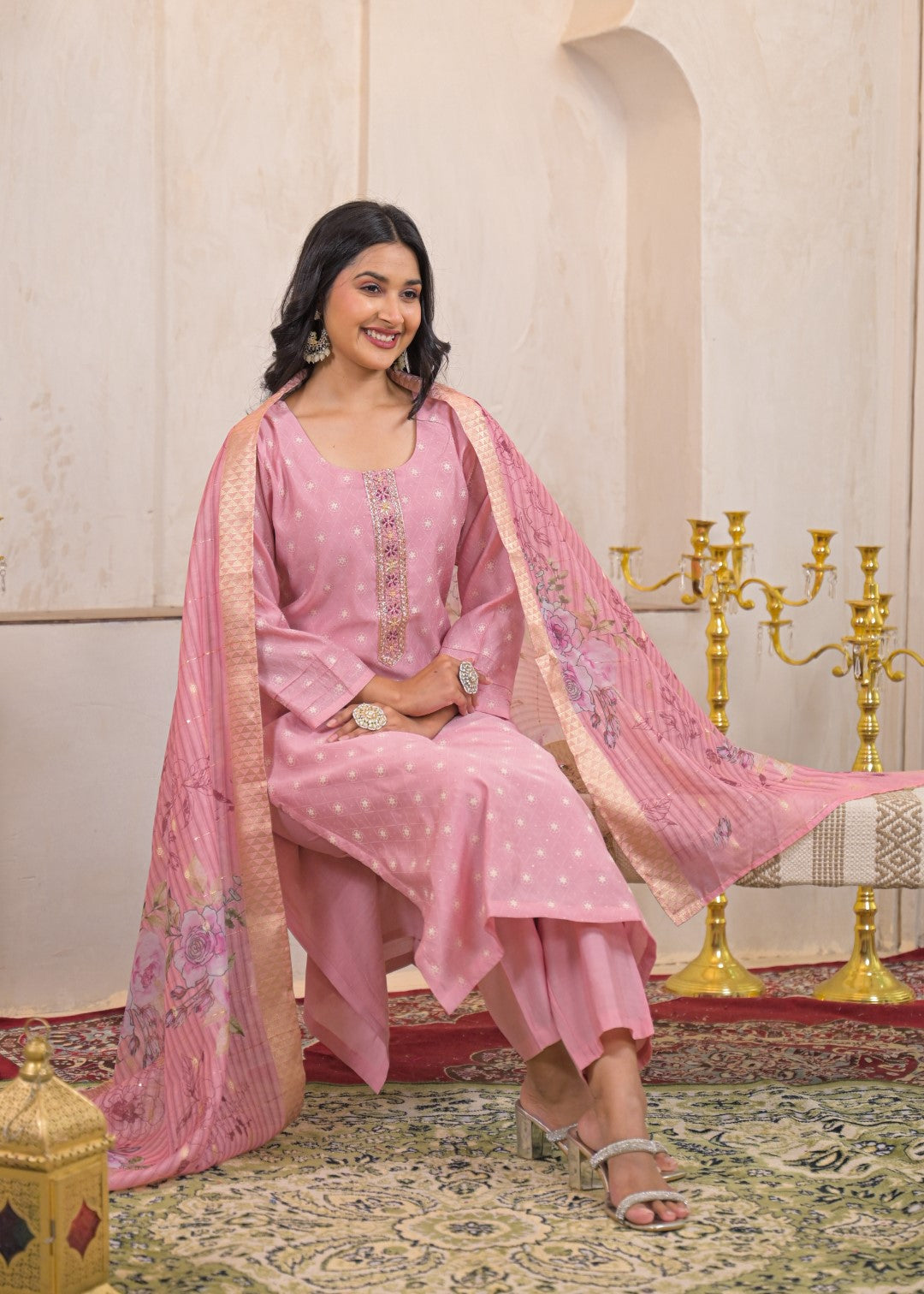 Shanti Blush Work Suit Set