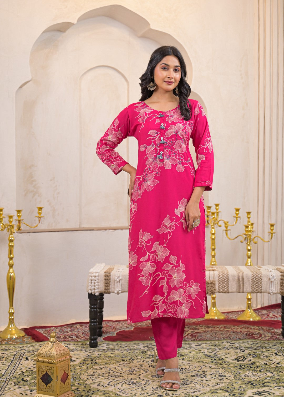Shanti Tulip Printed Cotton Work Suit Set
