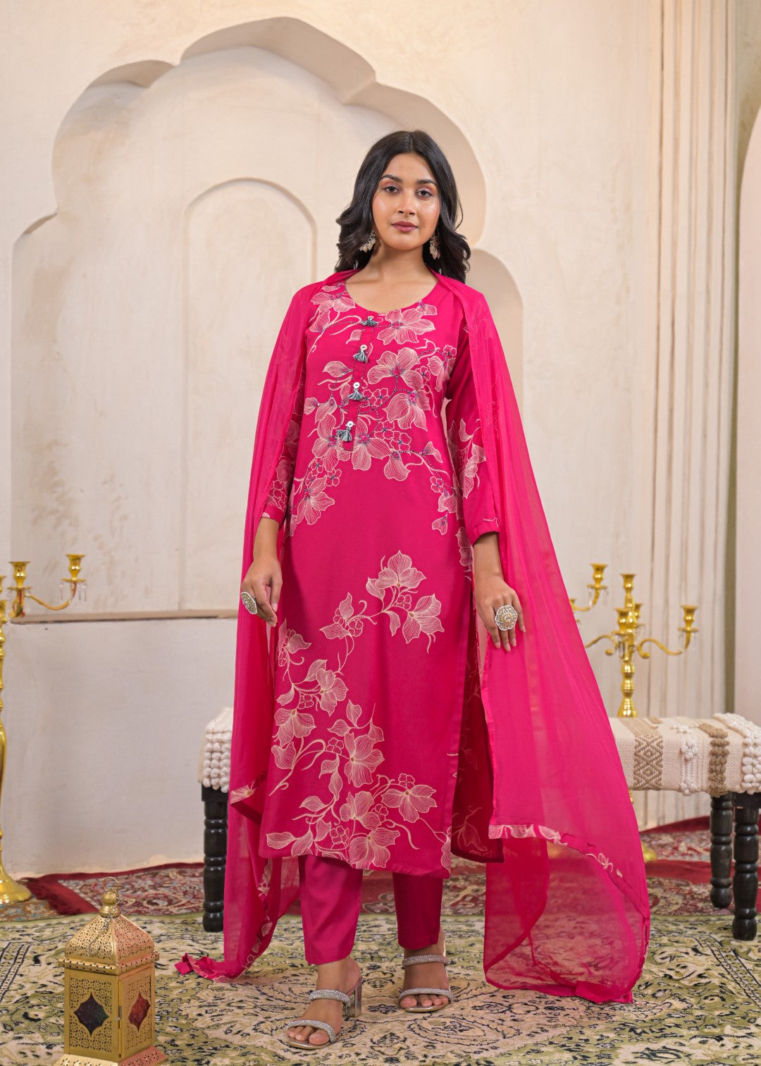 Shanti Tulip Printed Cotton Work Suit Set