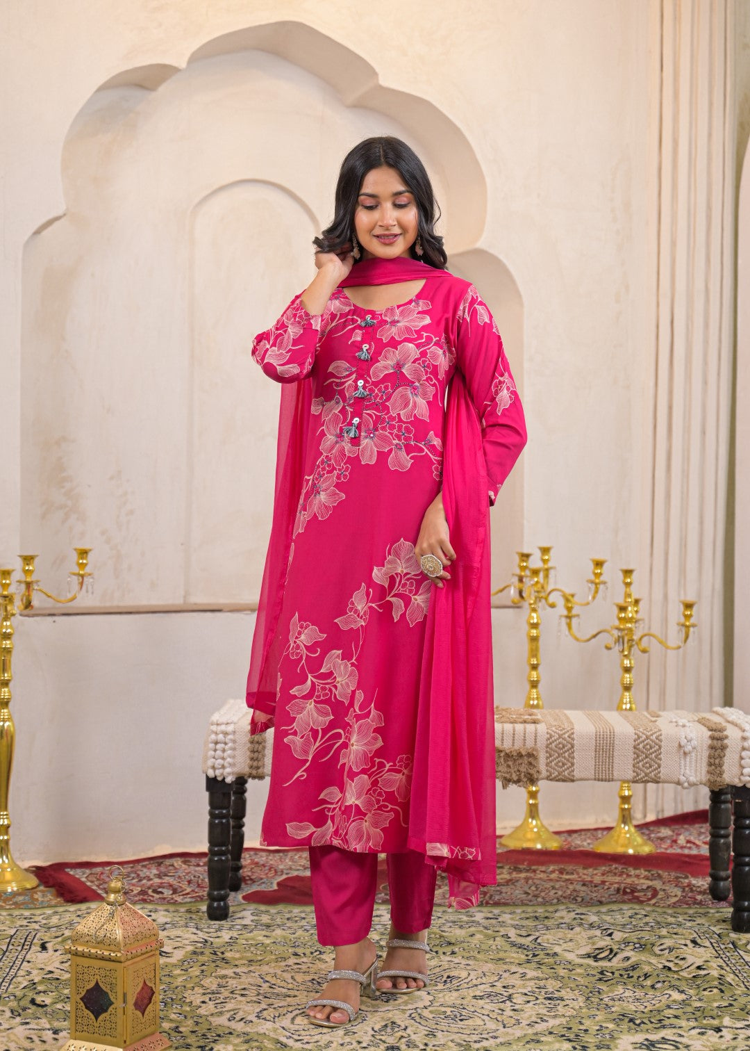 Shanti Tulip Printed Cotton Work Suit Set