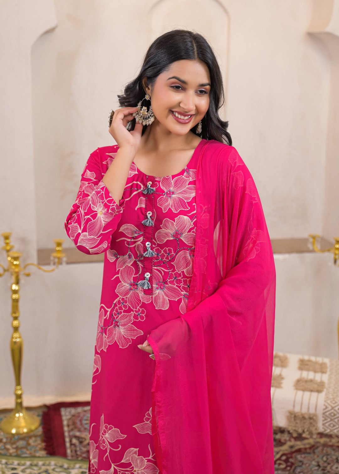 Shanti Tulip Printed Cotton Work Suit Set