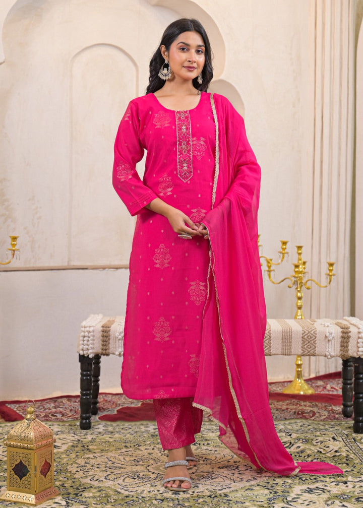 Shanti Raspberry Work Suit Set