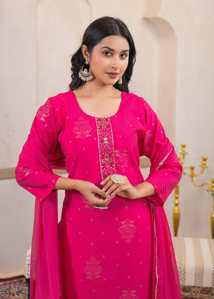 Shanti Raspberry Work Suit Set