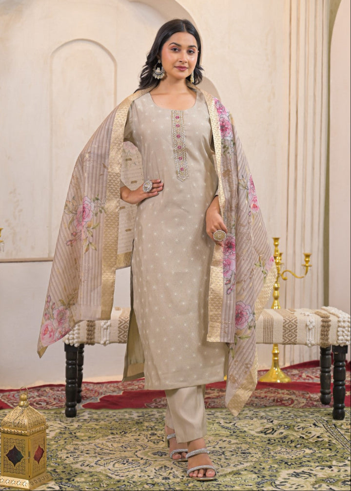 Shanti Nickel Printed Work Suit Set