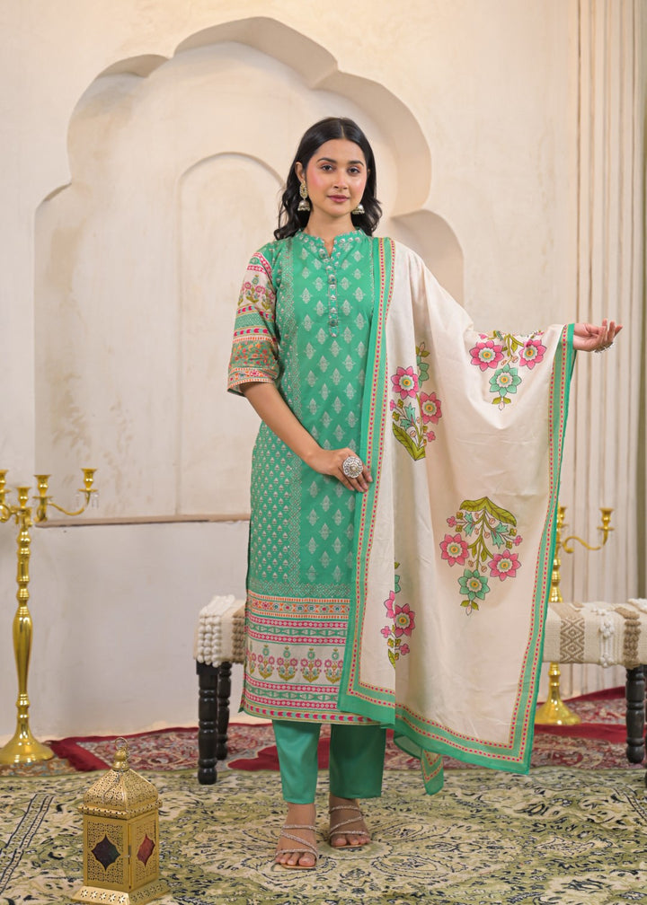 Shanti Sea Printed Cotton Suit Set