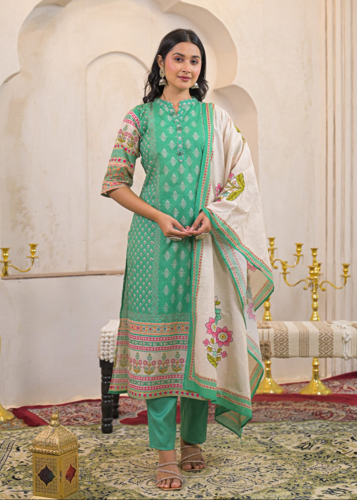 Shanti Sea Printed Cotton Suit Set