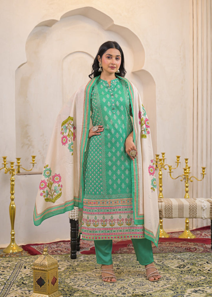 Shanti Sea Printed Cotton Suit Set