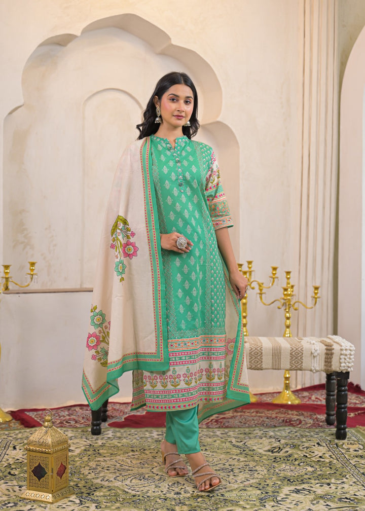 Shanti Sea Printed Cotton Suit Set