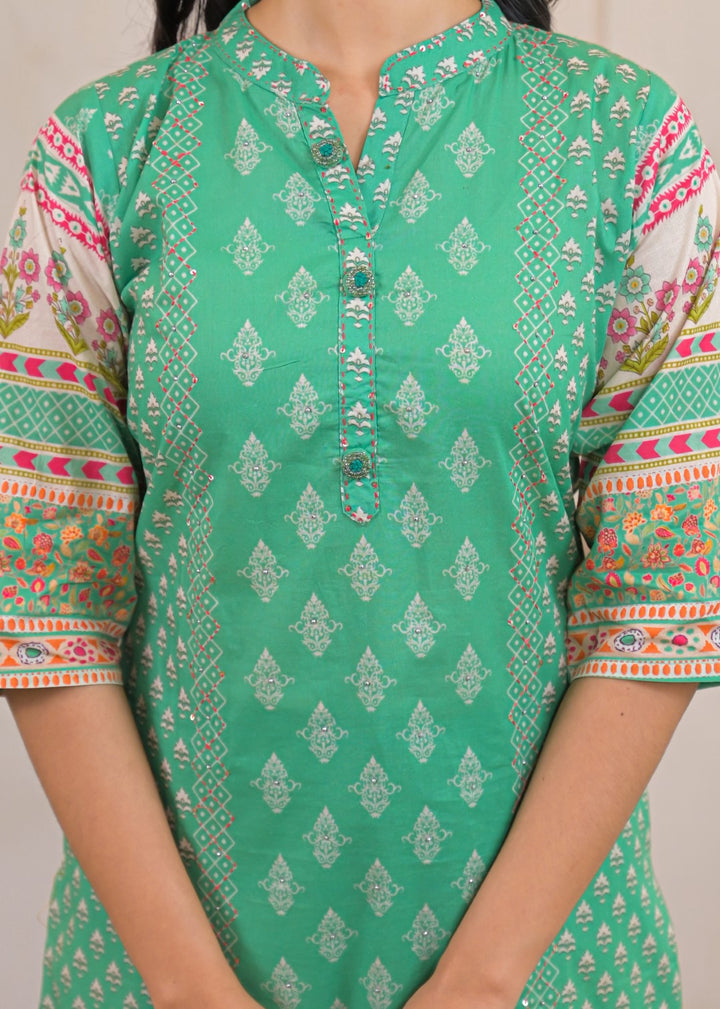 Shanti Sea Printed Cotton Suit Set