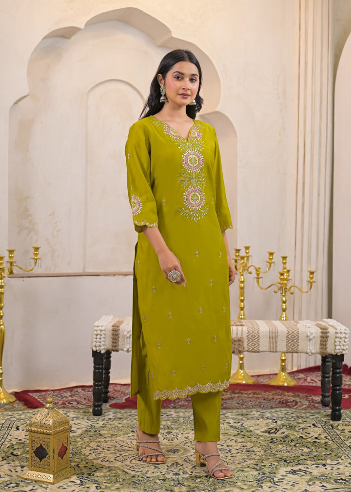 Ivy Zest Embroidered Suit Set