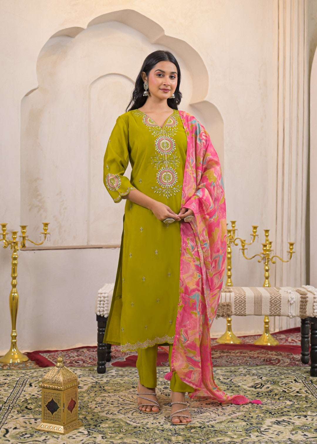 Ivy Zest Embroidered Suit Set