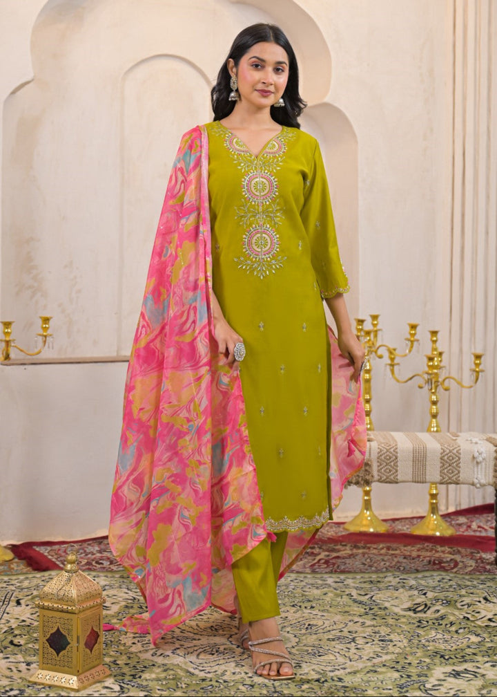 Ivy Zest Embroidered Suit Set