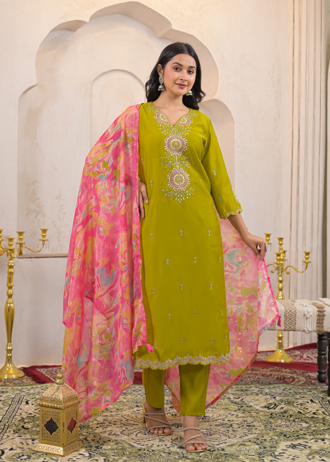 Ivy Zest Embroidered Suit Set