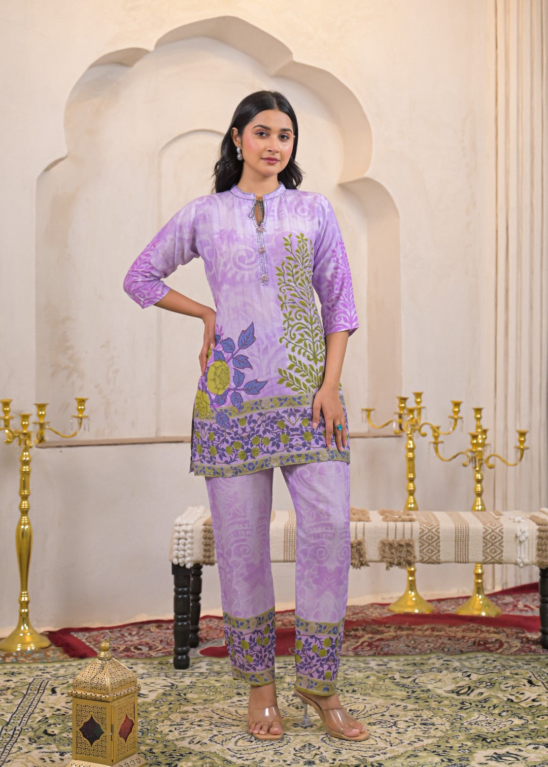 Shanti Lavender Printed Co-ord Set