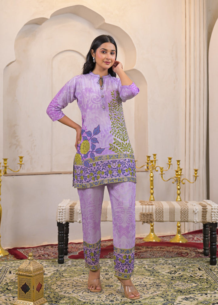 Shanti Lavender Printed Co-ord Set