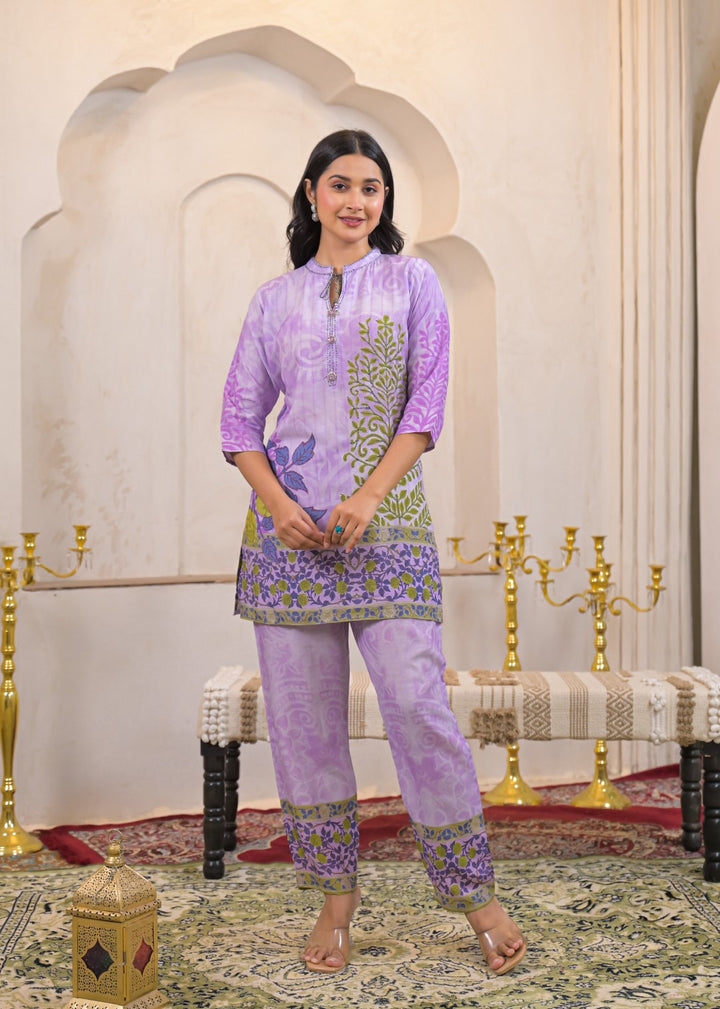 Shanti Lavender Printed Co-ord Set