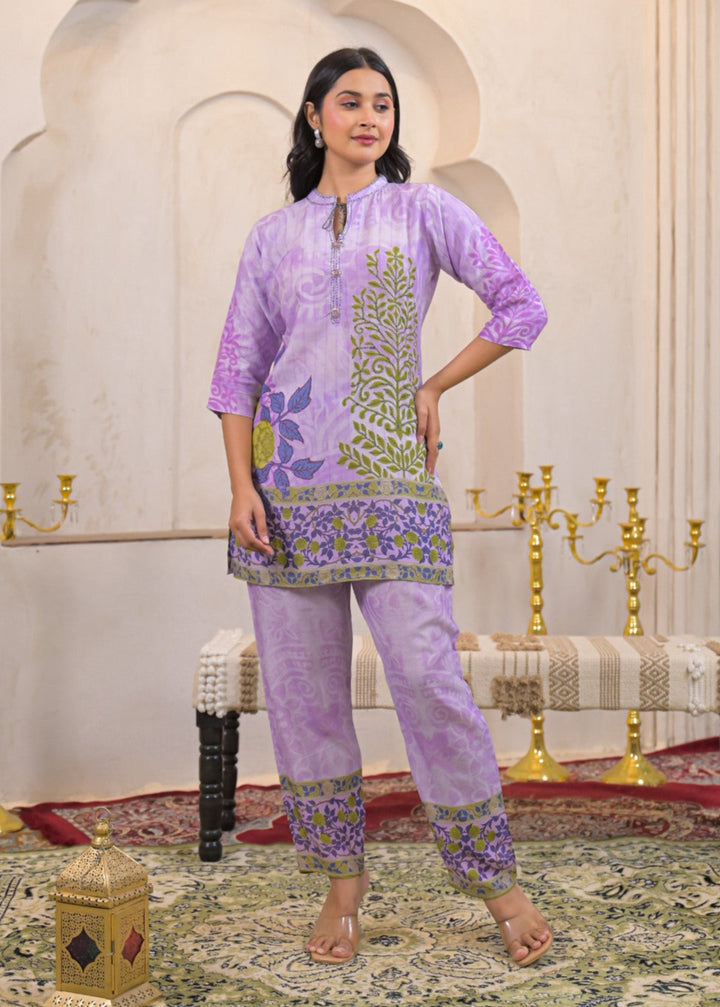 Shanti Lavender Printed Co-ord Set