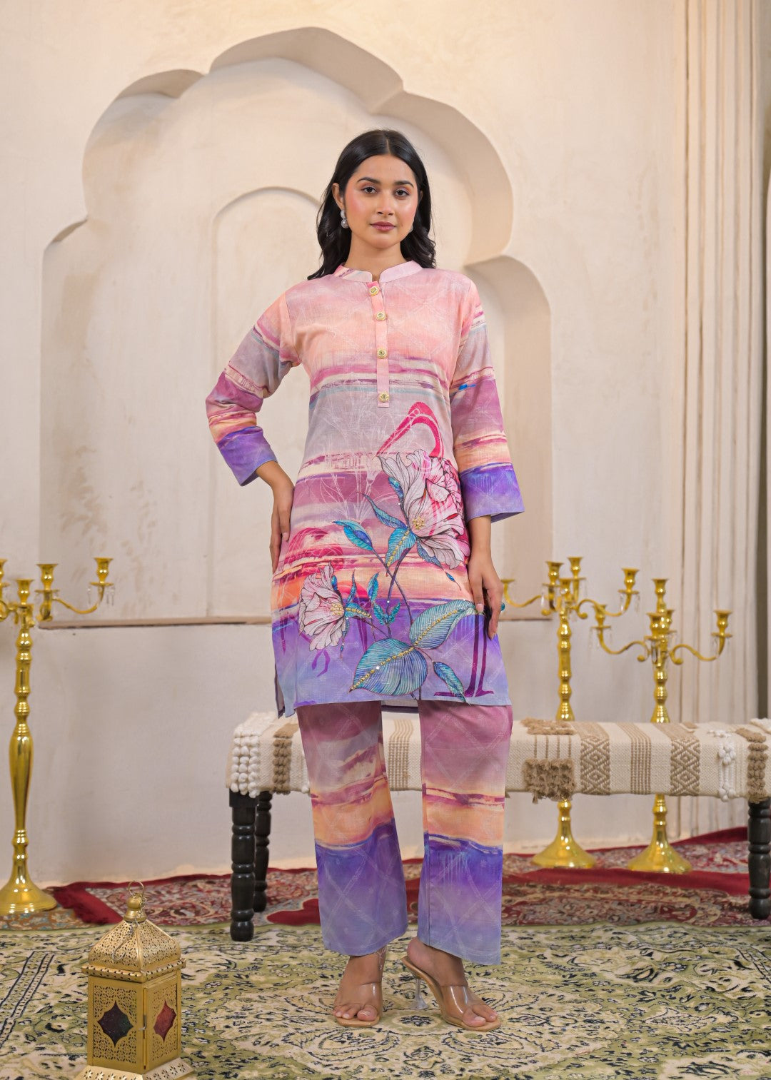Shanti Softpink Printed cotton Co-ord Set