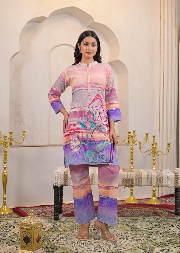 Shanti Softpink Printed cotton Co-ord Set