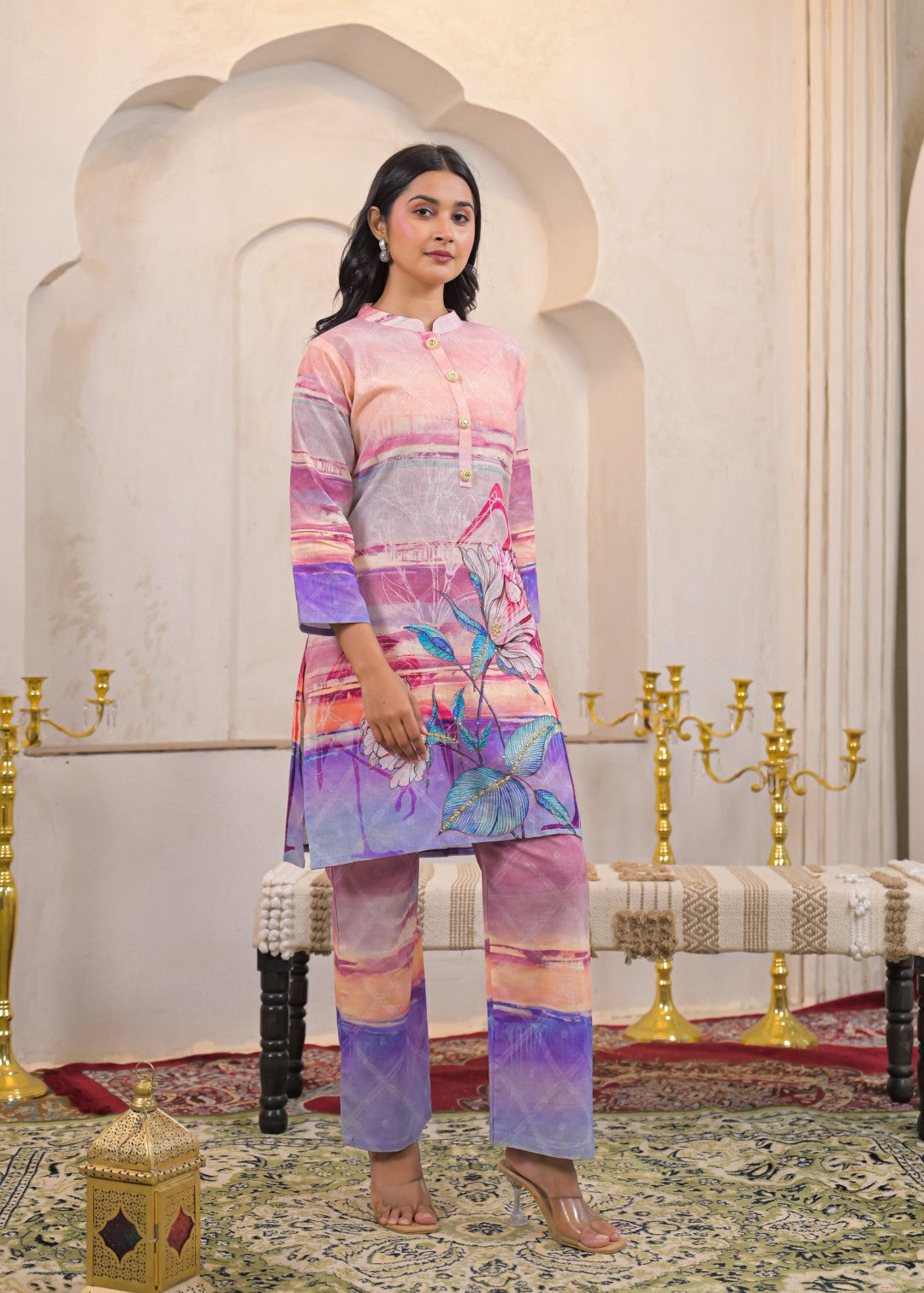 Shanti Softpink Printed cotton Co-ord Set