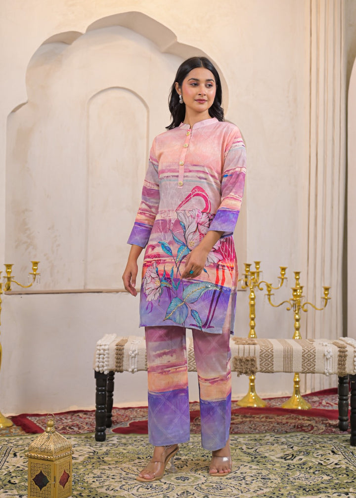 Shanti Softpink Printed cotton Co-ord Set