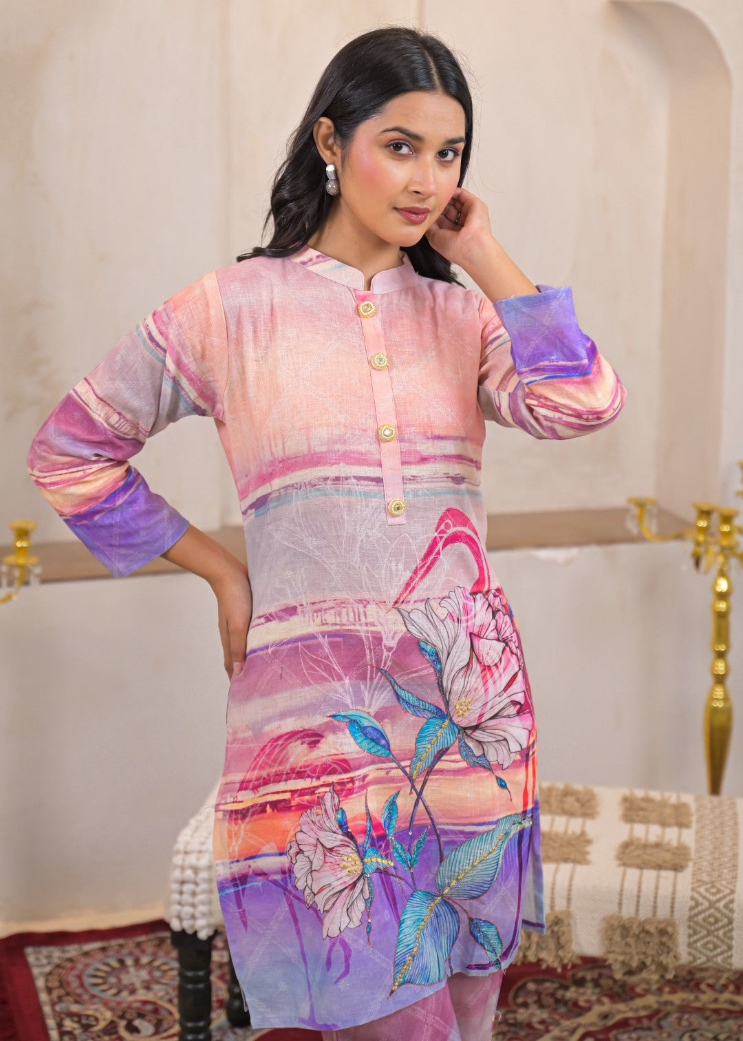 Shanti Softpink Printed cotton Co-ord Set