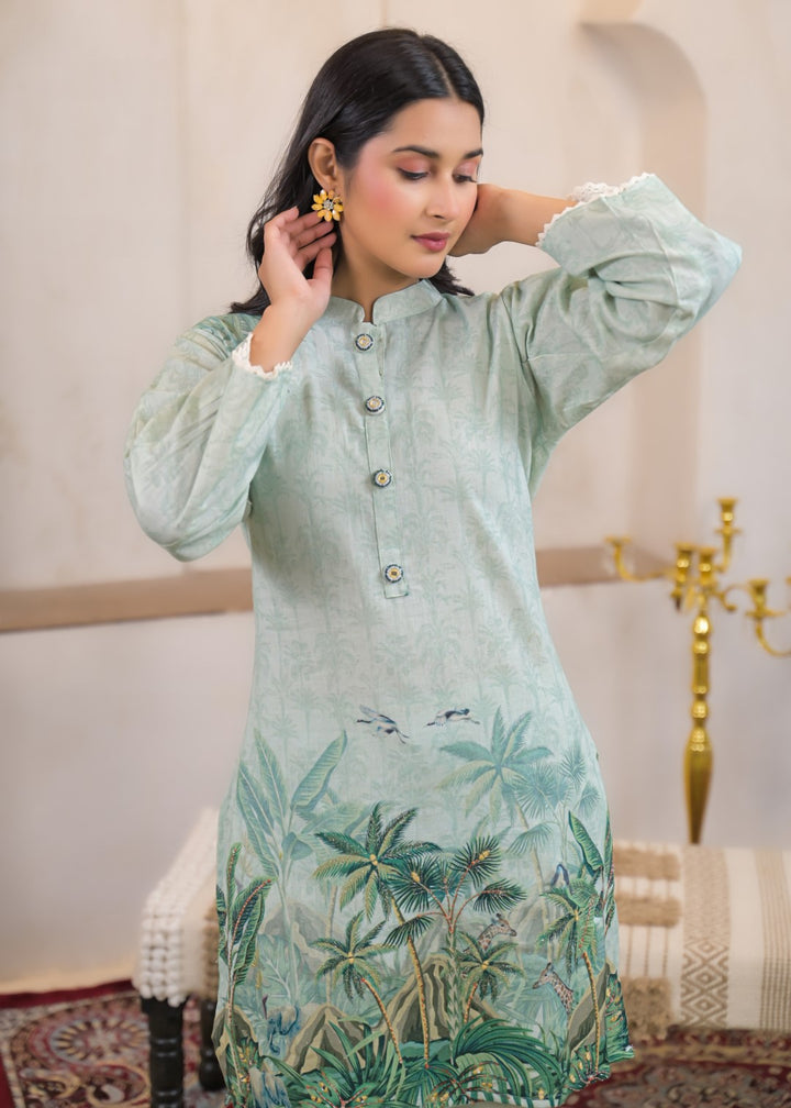 Shanti Minty Printed Work Co-ord Set