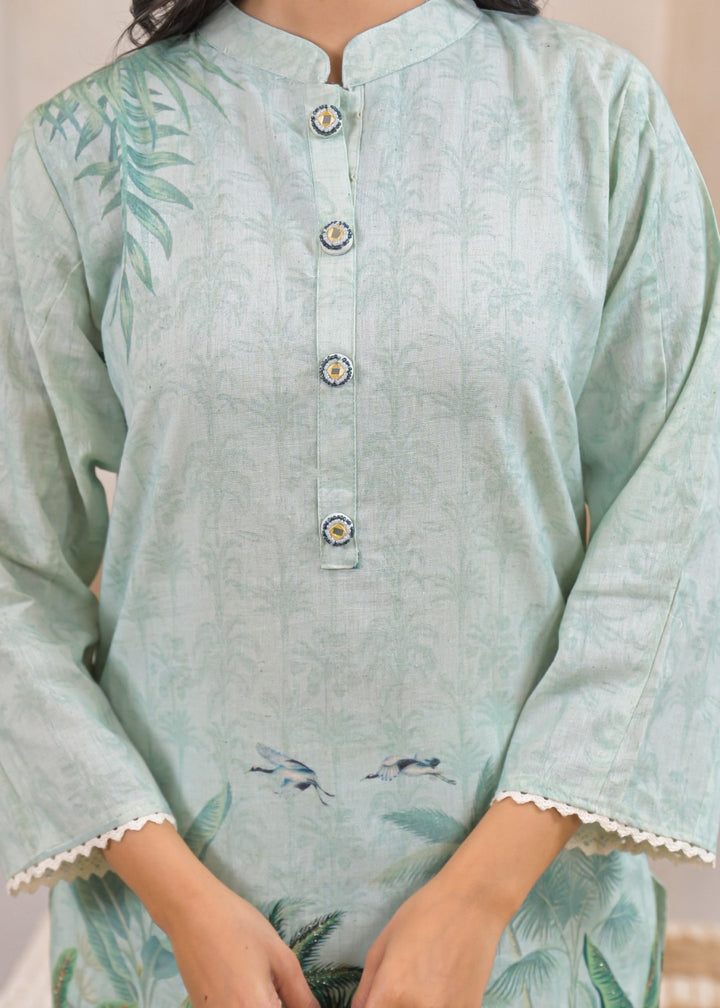 Shanti Minty Printed Work Co-ord Set