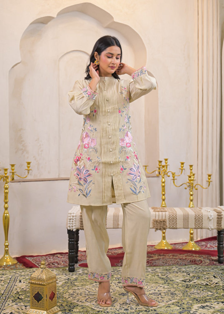 Pankhuri Cream Embroidered Co-ord Set