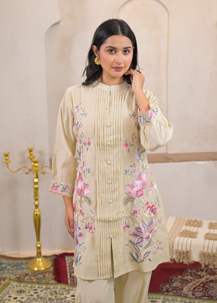 Pankhuri Cream Embroidered Co-ord Set