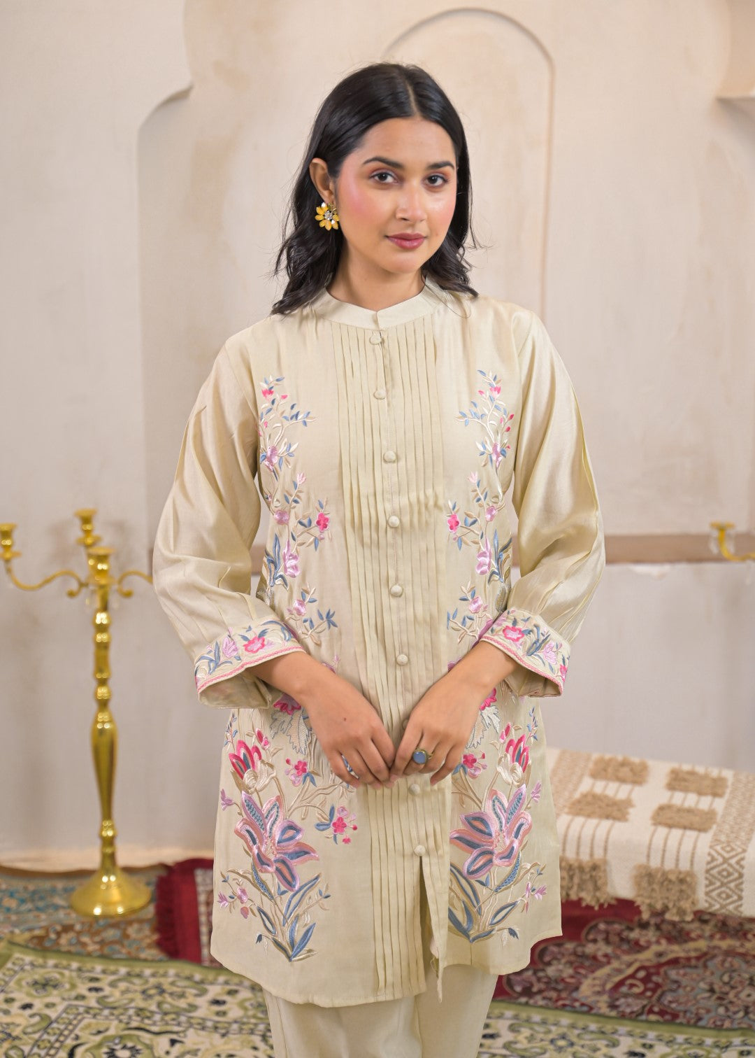 Pankhuri Cream Embroidered Co-ord Set