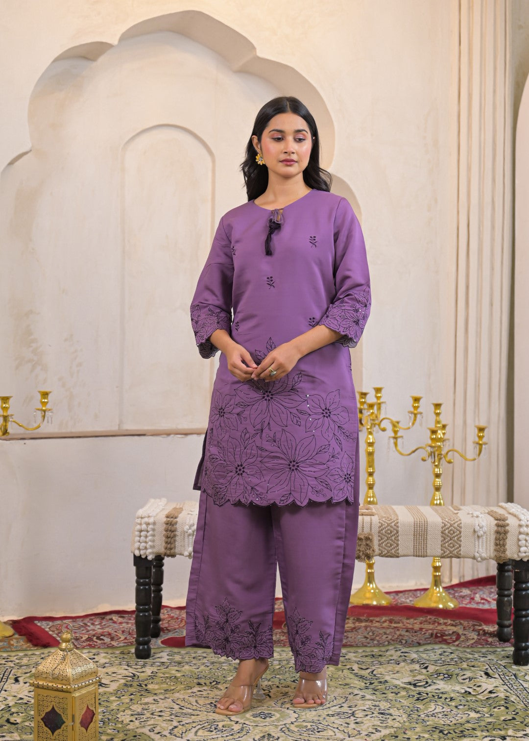 Ivy Plum Embroidered Co-ord Set