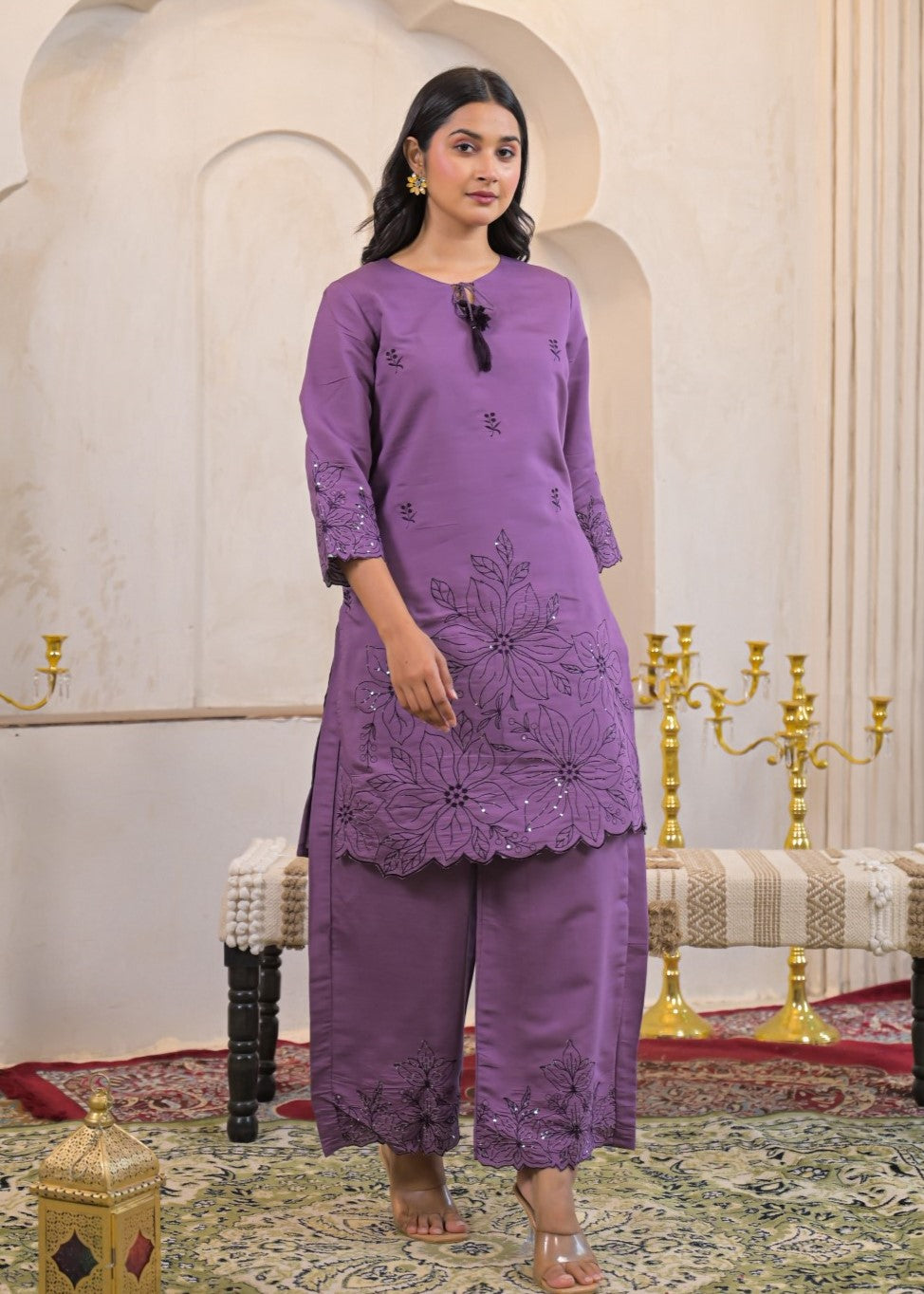 Ivy Plum Embroidered Co-ord Set