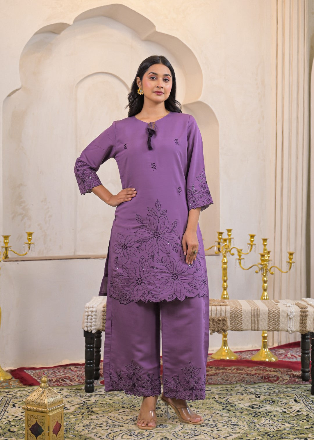 Ivy Plum Embroidered Co-ord Set