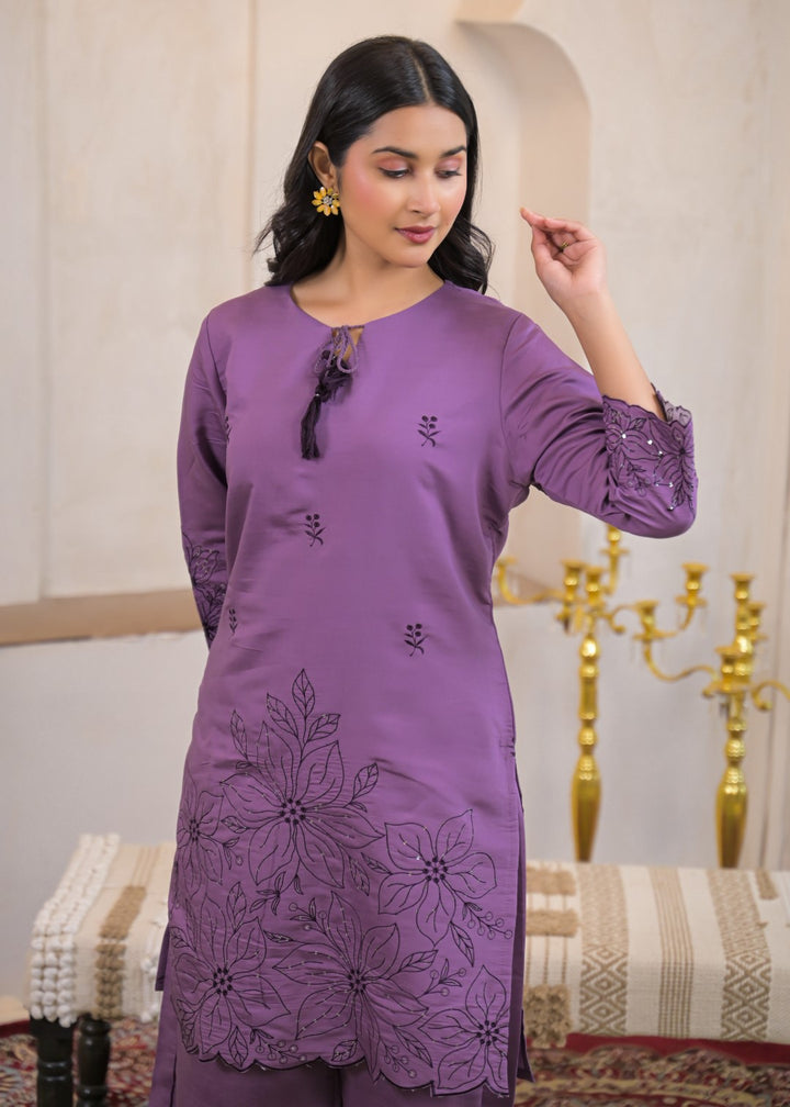 Ivy Plum Embroidered Co-ord Set