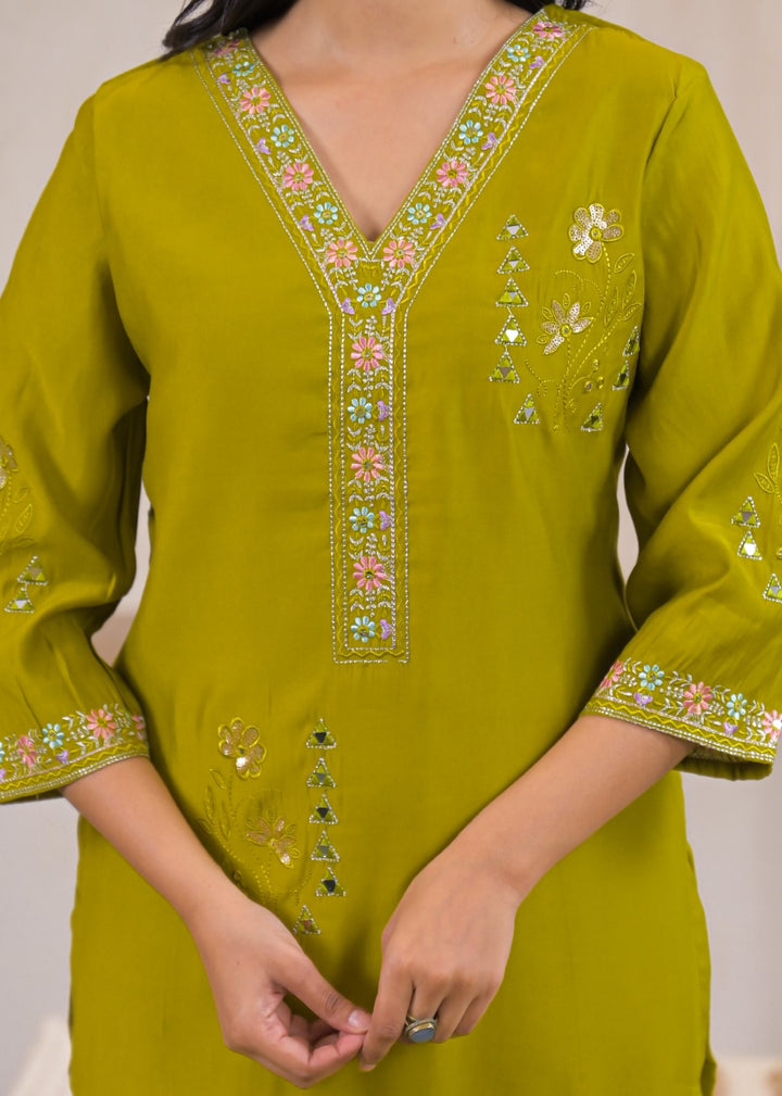 Ivy slime Embroidered Kurti