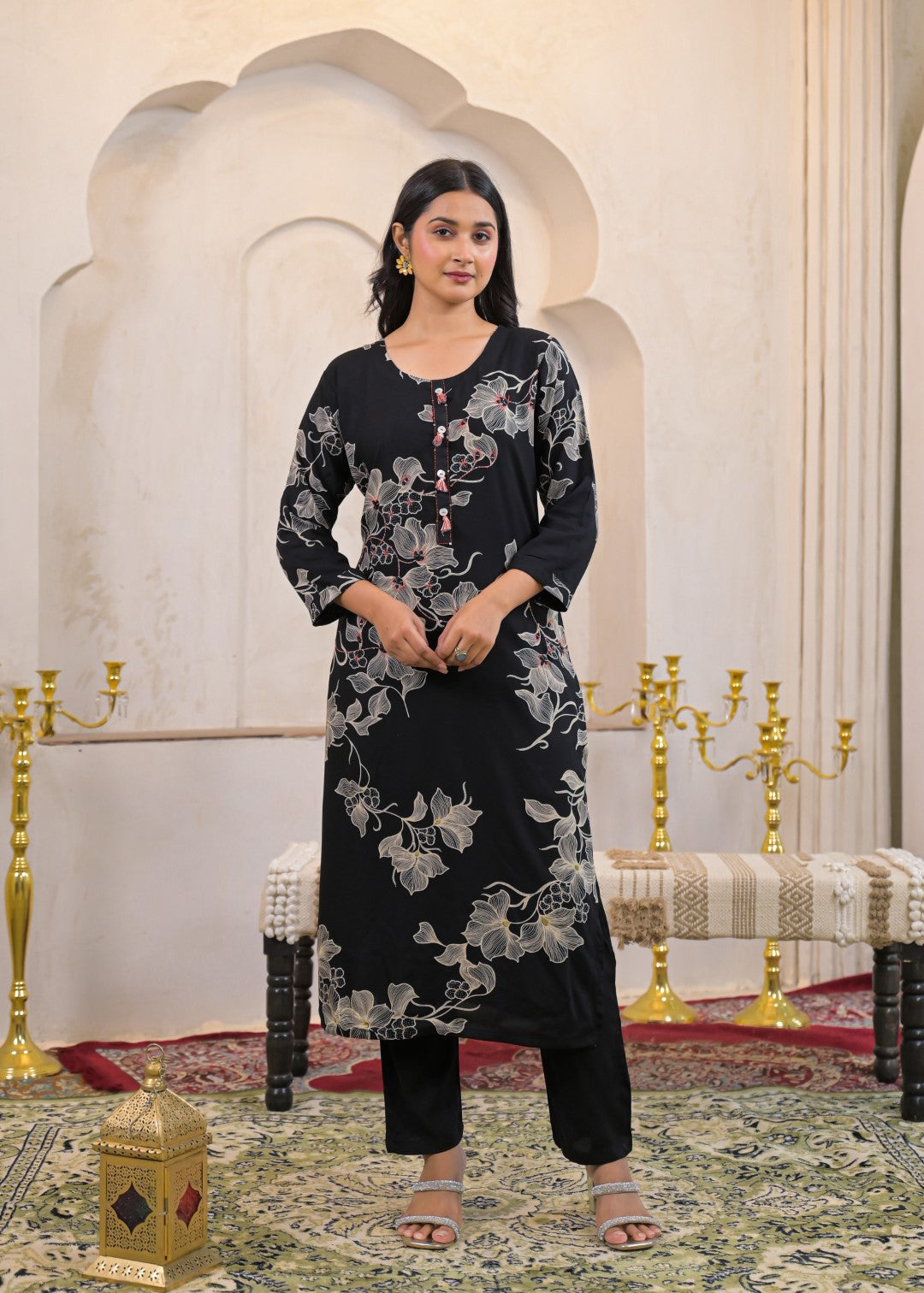 Shanti Onyx cotton kantha Suit Set