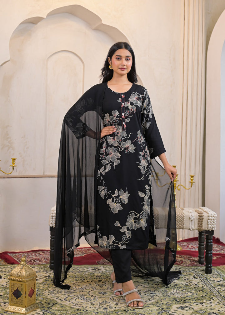 Shanti Onyx cotton kantha Suit Set