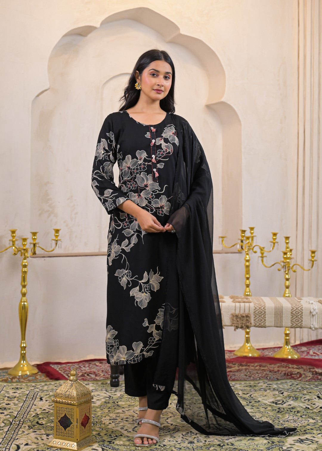 Shanti Onyx cotton kantha Suit Set