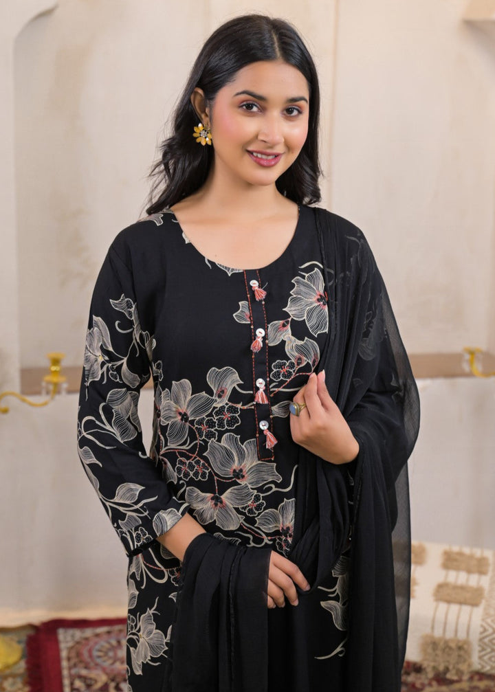 Shanti Onyx cotton kantha Suit Set
