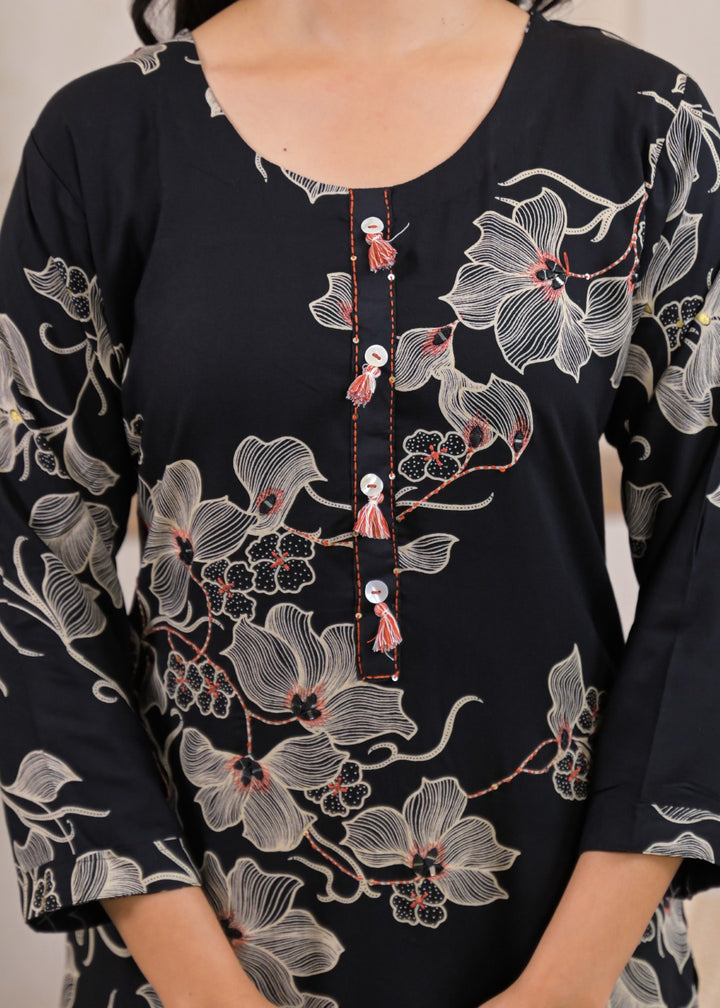 Shanti Onyx cotton kantha Suit Set