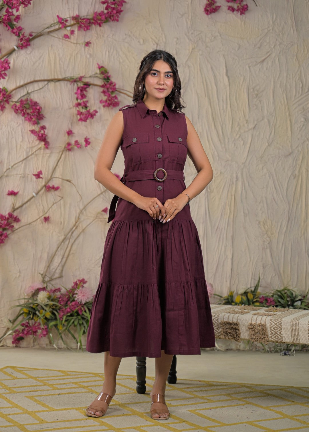 Ridhika mulberry cotton dress