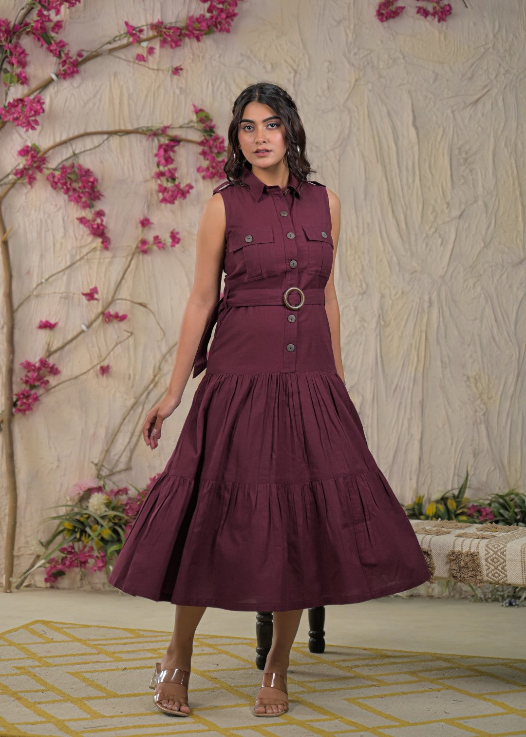Ridhika mulberry cotton dress
