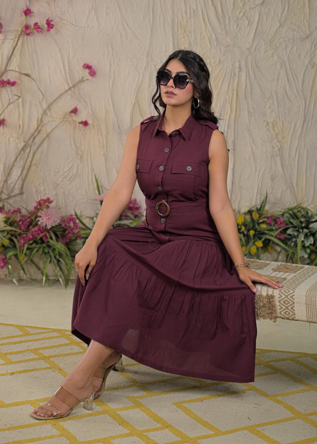 Ridhika mulberry cotton dress