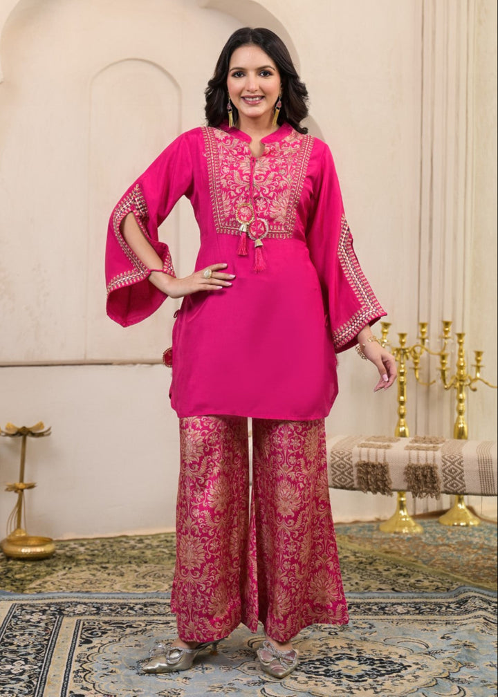 Sera flamingo embroidery premium co-ord set